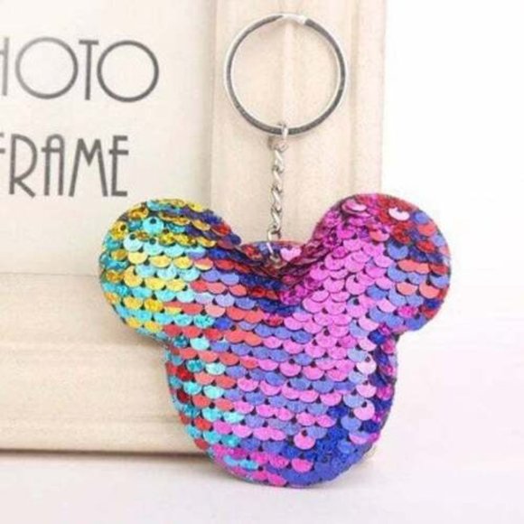 Disney Minnie Mouse 3-D Quilted Gold Mini Backpack & Pom-Pom Charm & Keychain - Picture 8 of 8